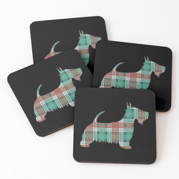 Item preview, Christmas Coloured Tartan Scottish Terrier Dog Silhouette   designed and sold by MacPean.