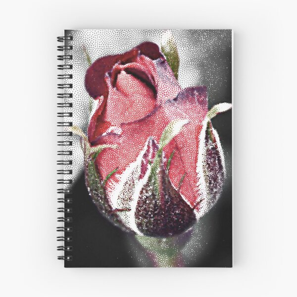Item preview, Red Rose, Stippled, Portland Rose, Black and White background designed and sold by naturecdesigns.