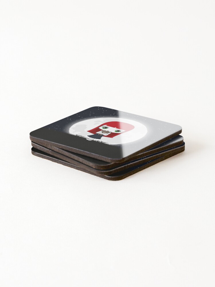 Thumbnail 4 of 5, Coasters (Set of 4), sweet girl with teddy bear designed and sold by biucca.