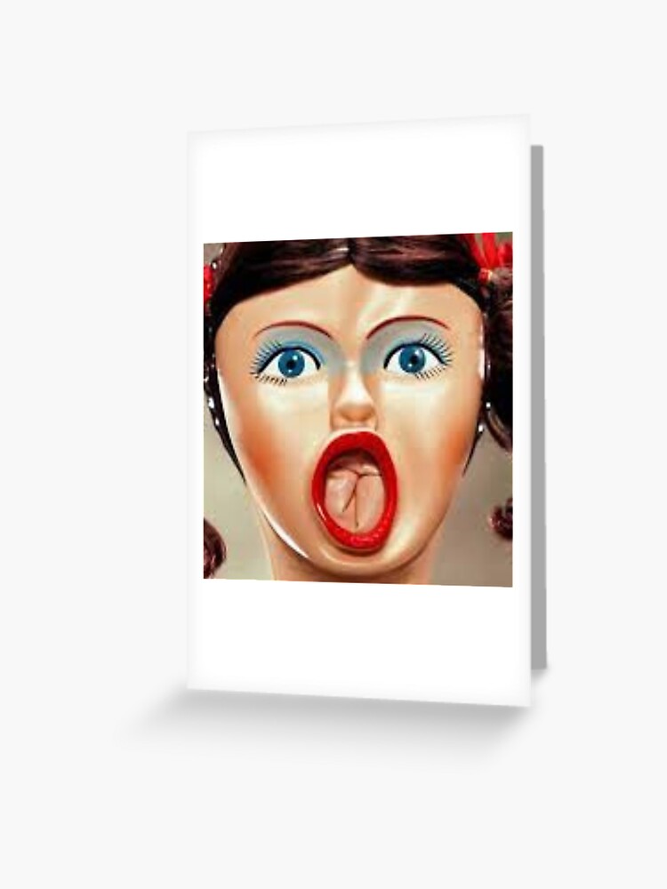 Blow Up Doll Face Adult Blowup Greeting Card for Sale by DroomClothingCo