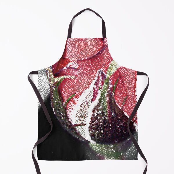 Item preview, Red Rose, Stippled, Portland Rose, Black and White background designed and sold by naturecdesigns.