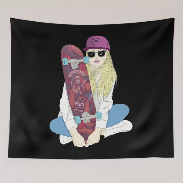 Item preview, Skateboard Skater Skateboarding Do A Kickflip Girl Skater designed and sold by Skateboarding Fingerboarding BMX.