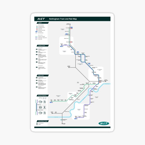 Item preview, Mapa de trenes y tranvías de Nottingham designed and sold by shirtsmith.