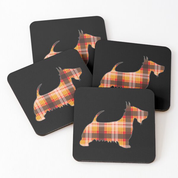 Item preview, Red, Yellow and Black Tartan Scottish Terrier Dog Silhouette   designed and sold by MacPean.