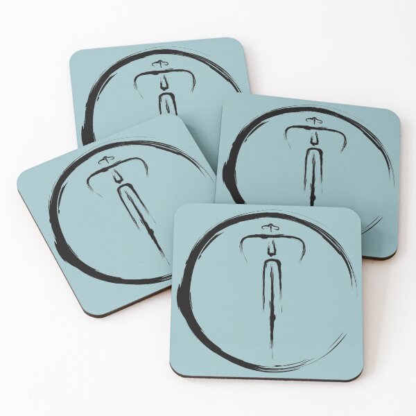 Item preview, Black Ink Style Bicycle Front View Enso Circle designed and sold by RabeDesigns.