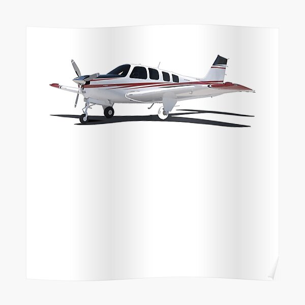 Beechcraft Bonanza White Poster