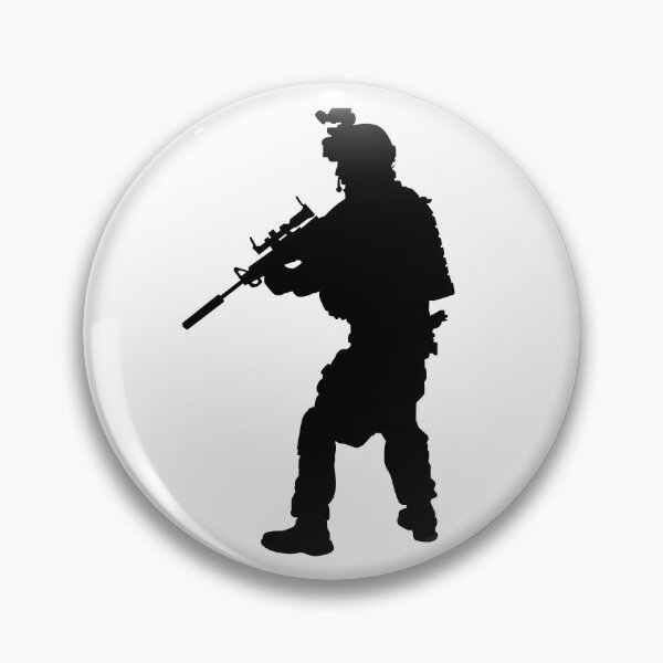 Item preview, Male soldier standing up and in full equipment and armament, fully automatic machine gun in hand such as the special forces, marines army and ksk, GRU, Sajeret. Isolated realistic silhouette designed and sold by Marcin Adrian.
