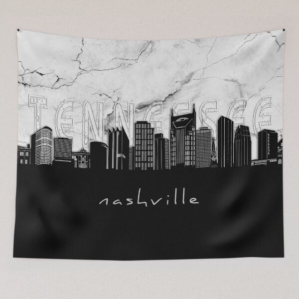 Item preview, nashville skyline marble designed and sold by BekimART2.