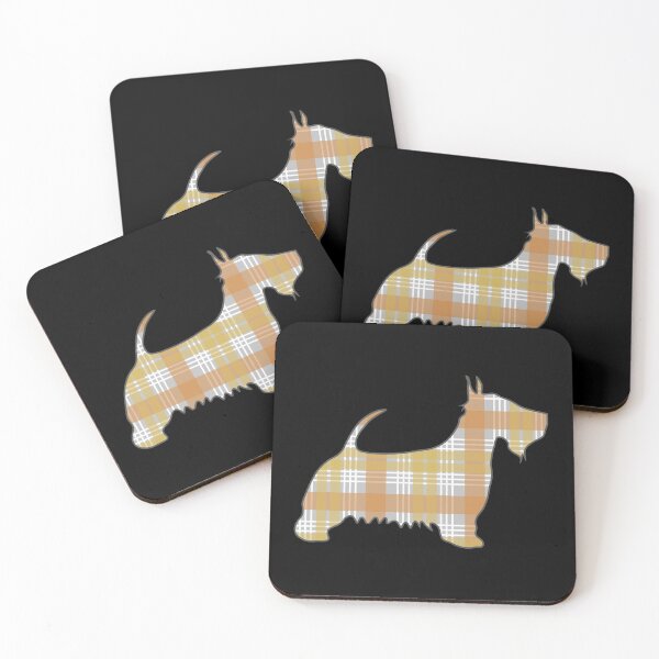 Item preview, Metallic Gold, Silver and Bronze Tone Tartan Scottish Terrier Dog Silhouette   designed and sold by MacPean.