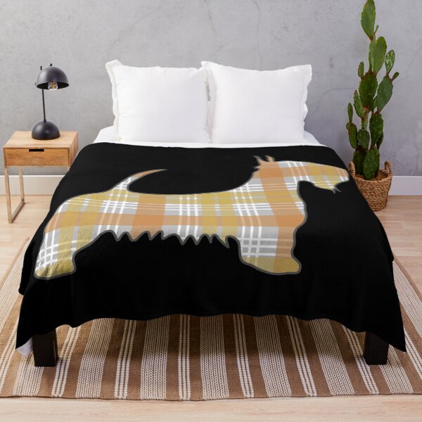 Item preview, Metallic Gold, Silver and Bronze Tone Tartan Scottish Terrier Dog Silhouette designed and sold by MacPean.