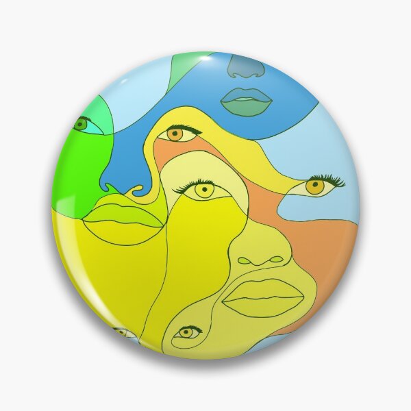 Item preview, Minimalistic Faces - Green/Yellow/Blue designed and sold by Emily Boynton.