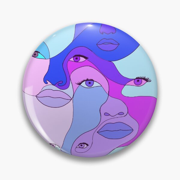 Item preview, Minimalistic Faces - Blue/Purple/Pink designed and sold by Emily Boynton.