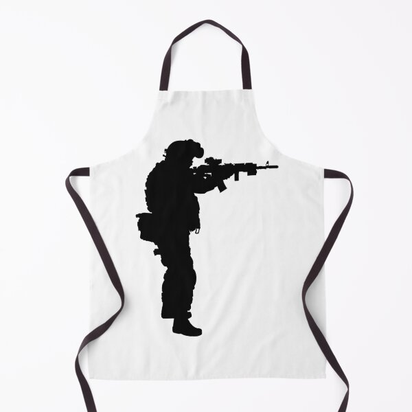Item preview, Male soldier standing up and in full equipment and armament, fully automatic machine gun in hand such as the special forces, marines army and ksk, GRU, Sajeret. Isolated realistic silhouette designed and sold by Marcin Adrian.
