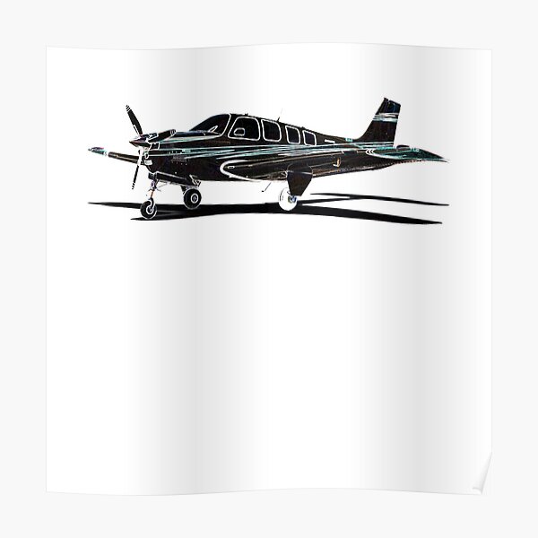Beechcraft Bonanza Digital Art Poster