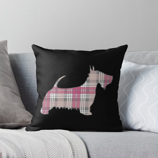 Item preview, Pink, Grey and White Tartan Scottish Terrier Dog Silhouette   designed and sold by MacPean.