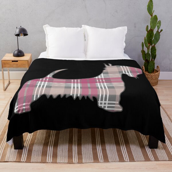 Item preview, Pink, Grey and White Tartan Scottish Terrier Dog Silhouette designed and sold by MacPean.