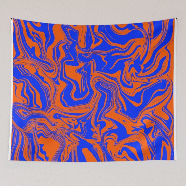 Item preview, Blue and Orange Abstract Melt designed and sold by WildNClassyFun.
