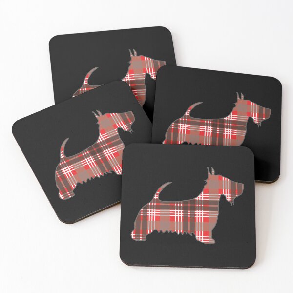 Item preview, Red, Black and White Tartan Scottish Terrier Dog Silhouette   designed and sold by MacPean.