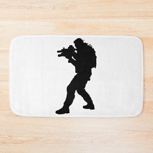 Item preview, Male soldier standing up and in full equipment and armament, fully automatic machine gun in hand such as the special forces, marines army and ksk, GRU, Sajeret. Isolated realistic silhouette designed and sold by Marcin Adrian.