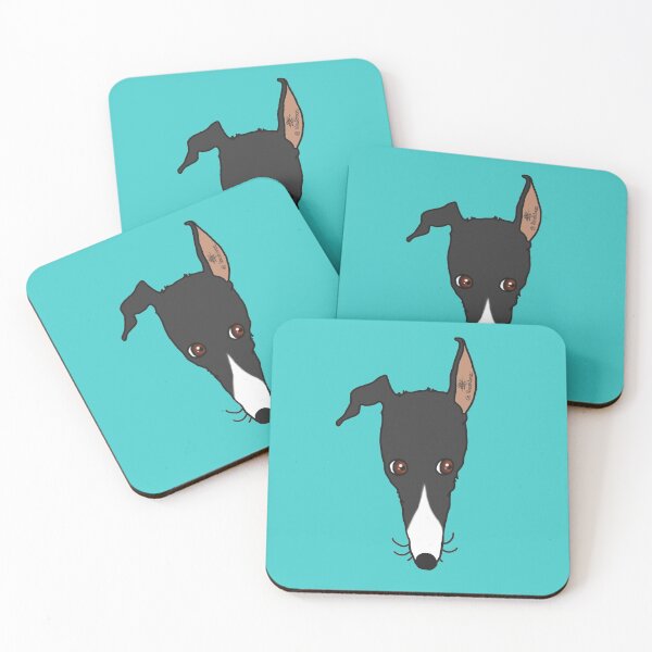 Item preview, Listen! - Black and white Greyhound designed and sold by Noodlehorses.