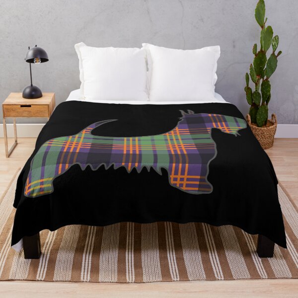 Item preview, Purple, Green and Orange Tartan Scottish Terrier Dog Silhouette designed and sold by MacPean.