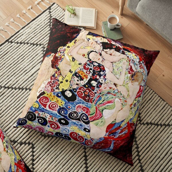 "La Vierge" de Gustav Klimt | Symbolisme Art Nouveau Coussin de sol