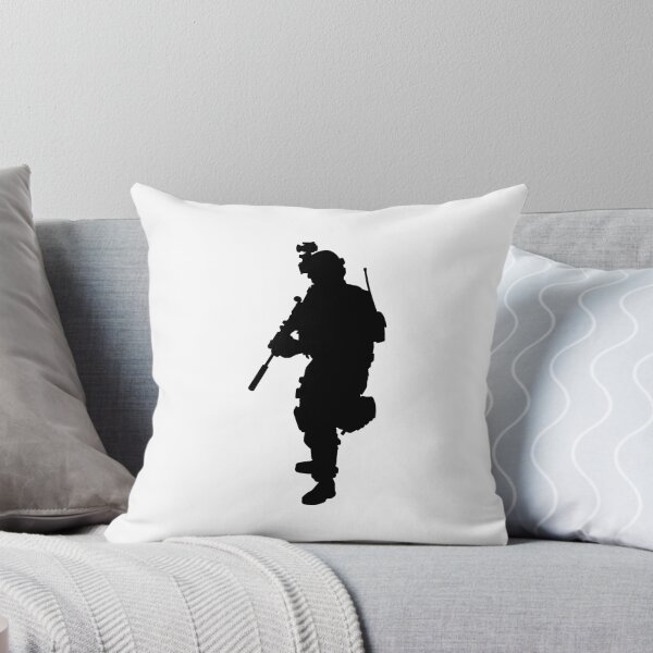 Item preview, Male soldier standing up and in full equipment and armament, fully automatic machine gun in hand such as the special forces, marines army and ksk, GRU, Sajeret. Isolated realistic silhouette designed and sold by Marcin Adrian.