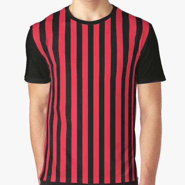 Red and Black Vertical Stripes Graphic T-Shirt for Sale by QuarterMoon