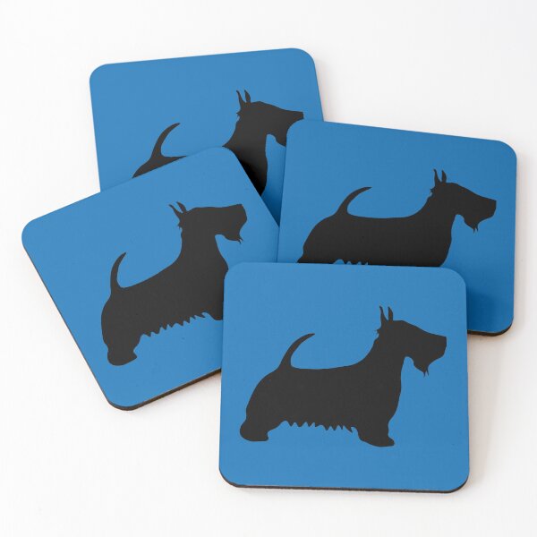 Item preview, Scottish Terrier Dog Silhouette - Black on Scottish Saltire Blue Background  designed and sold by MacPean.