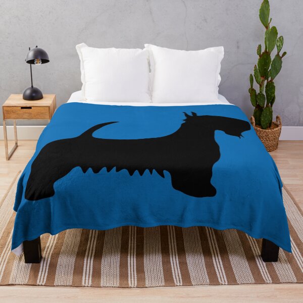 Item preview, Scottish Terrier Dog Silhouette - Black on Scottish Saltire Blue Background designed and sold by MacPean.
