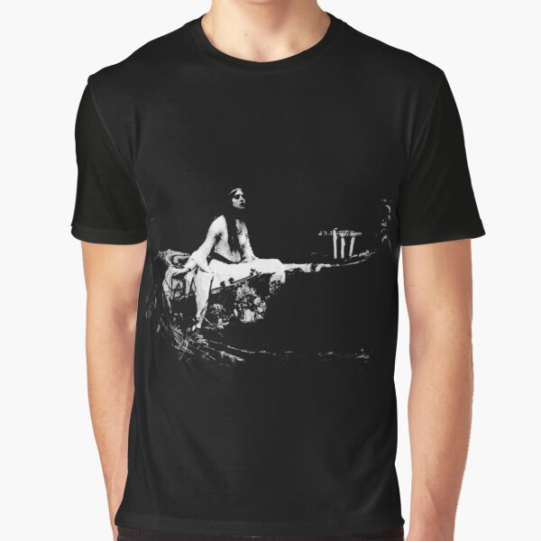 Black and White Ghostly Lady of Shalott Graphic T-Shirt