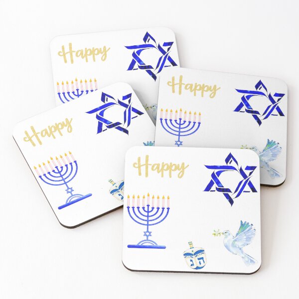 Item preview, HAPPY Jewish Hebrew Hanukkah - STICKERS SET  designed and sold by CreativeTigers.