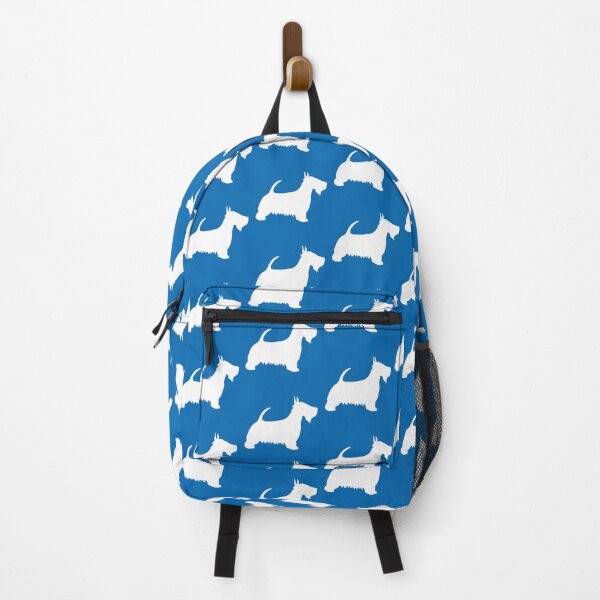 Item preview, Scottish Terrier Dog Silhouette - White on Scottish Saltire Blue Background  designed and sold by MacPean.