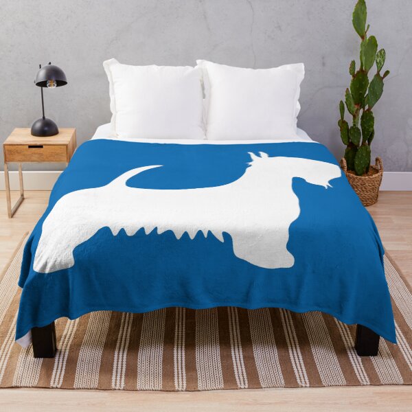 Item preview, Scottish Terrier Dog Silhouette - White on Scottish Saltire Blue Background designed and sold by MacPean.