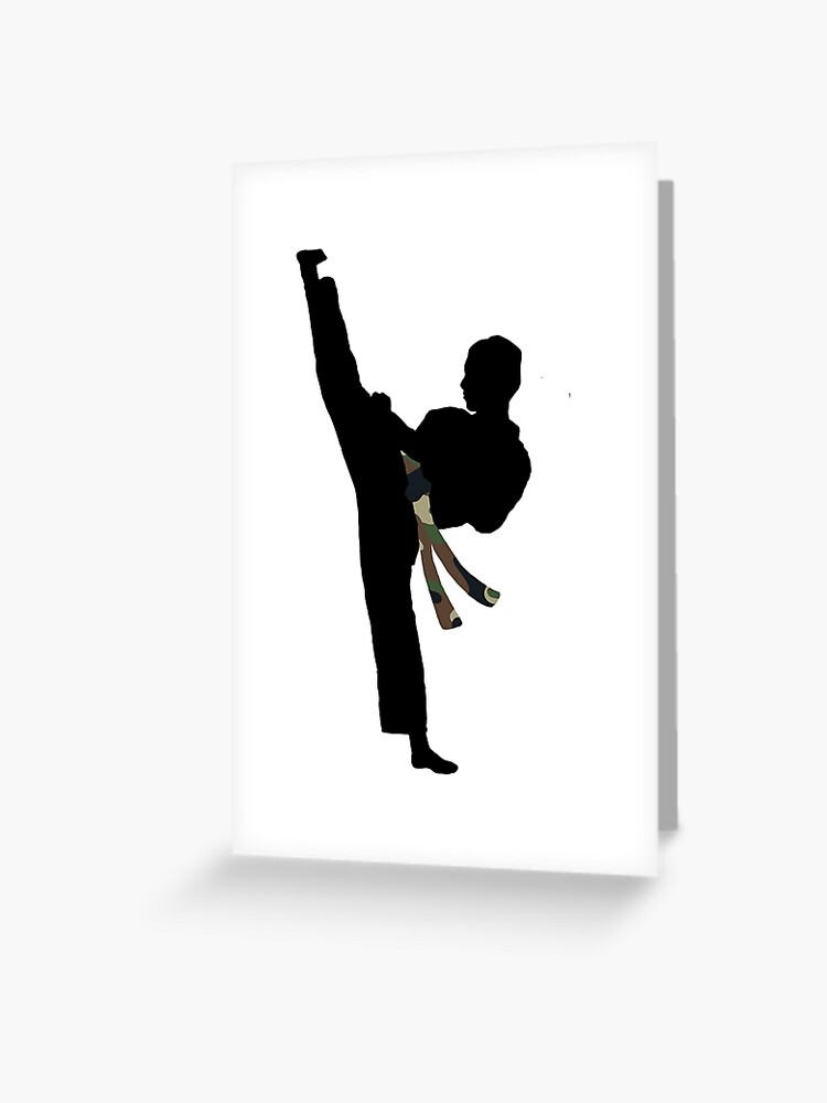 Karate Tae Kwon Do Boy Camo Camouflage Belt Kick Greeting Card for Sale by Polishthestone Redbubble