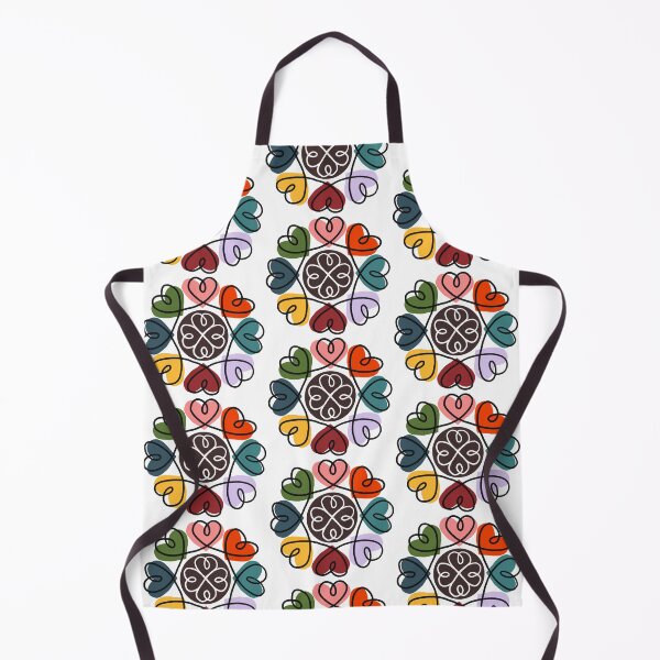 Item preview, "Happy Hearts" Hand-drawn Boho Mandala Modern Pink Red Orange Yellow Blue Green Graphic Designer Print designed and sold by victoriabdesign.