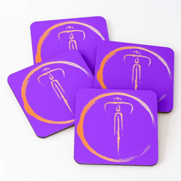 Item preview, Orange Ink Style Bicycle Front View Enso Circle designed and sold by RabeDesigns.