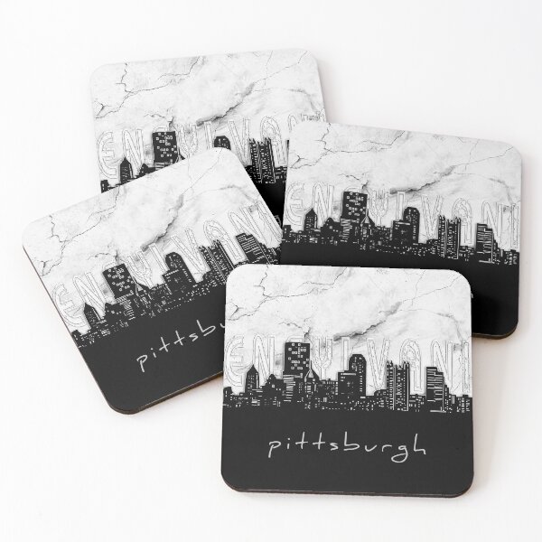 Item preview, pittsburgh skyline marble designed and sold by BekimART2.