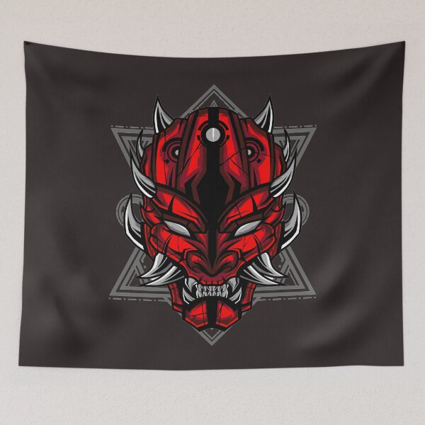 Item preview, Red Horned Skull Oni Yokai Devil Geometry Summon designed and sold by MiscelChr.
