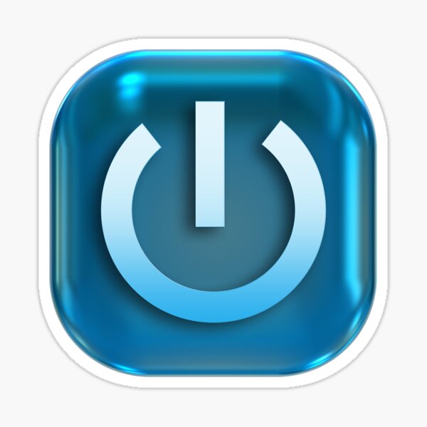 "Geek Power Button" Sticker by partypeepsfun Redbubble