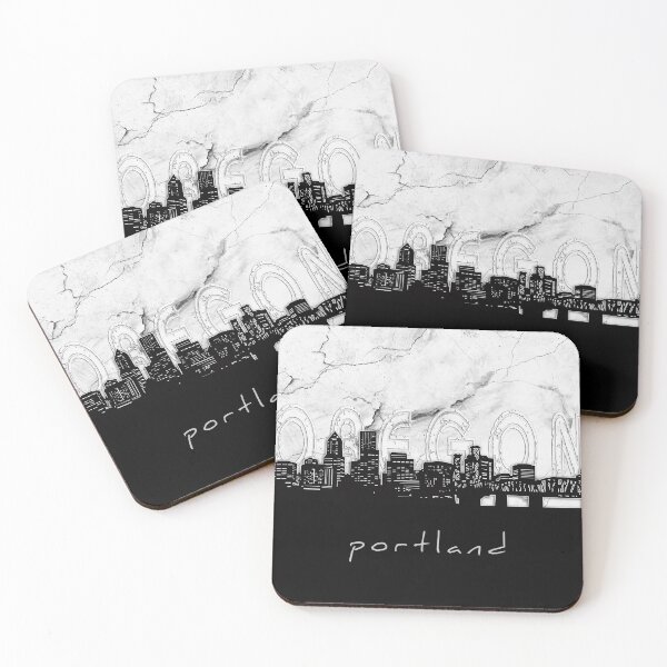 Item preview, portland skyline marble designed and sold by BekimART2.