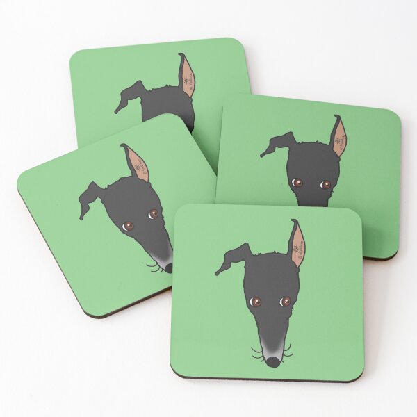 Item preview, Listen! - Black greyhound designed and sold by Noodlehorses.