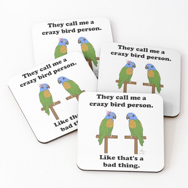 Item preview, Crazy Bird person with Blue Headed Pionus designed and sold by Laughing Parrot Studio.