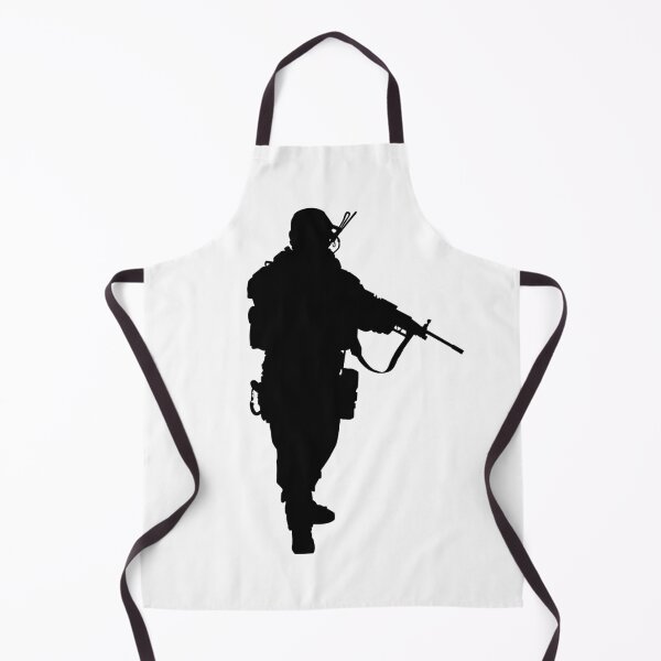 Item preview, Male soldier standing up and in full equipment and armament, fully automatic machine gun in hand such as the special forces, marines army and ksk, GRU, Sajeret. Isolated realistic silhouette designed and sold by Marcin Adrian.