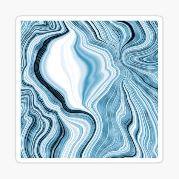 Blue liquid marble pattern Sticker