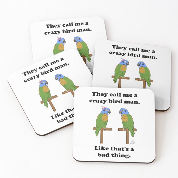Item preview, Crazy Bird Man with Blue Headed Pionus designed and sold by Laughing Parrot Studio.