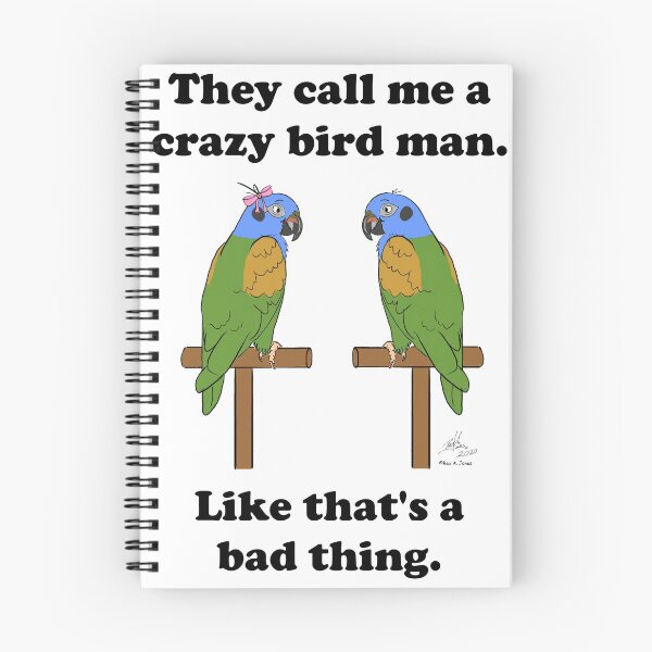 Item preview, Crazy Bird Man with Blue Headed Pionus designed and sold by Laughing Parrot Studio.
