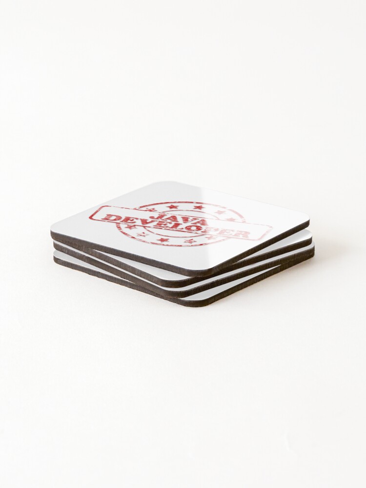 Thumbnail 4 of 5, Coasters (Set of 4), Java Developer stamp designed and sold by benandfreya.