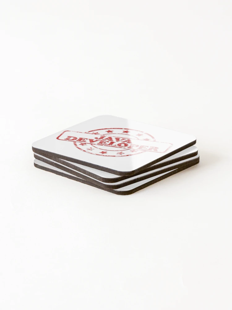 Thumbnail 4 of 5, Coasters (Set of 4), Java Developer stamp designed and sold by benandfreya.
