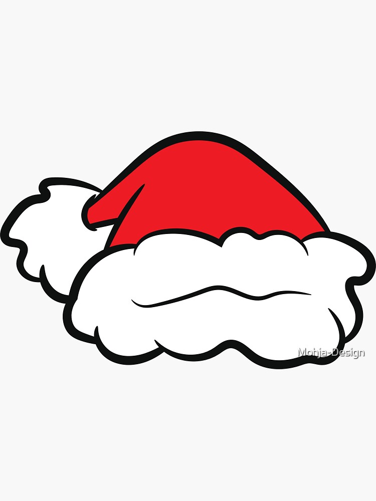Santa Claus Hat Outline Illustration on White Background Stock Illustration  - Illustration of xmas, head: 133897874